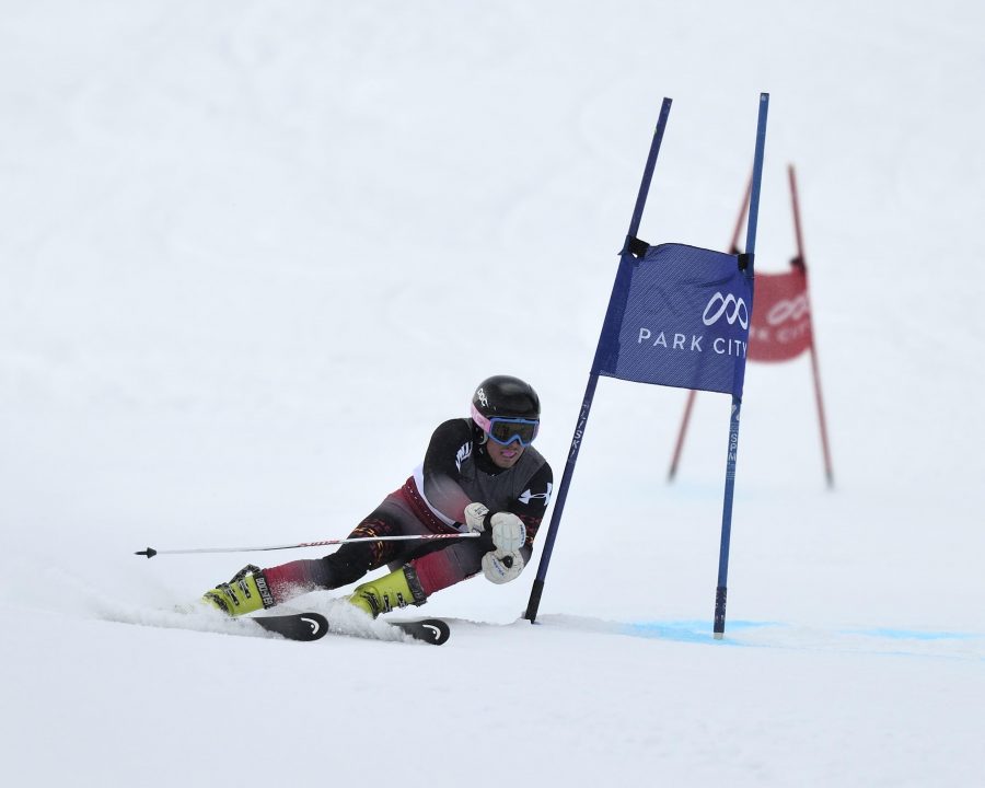 University of Utah mens ski team competes in the Giant Slalom at Park City, Utah (Park City Mountain Resort) on Wednesday, January 6, 2015
